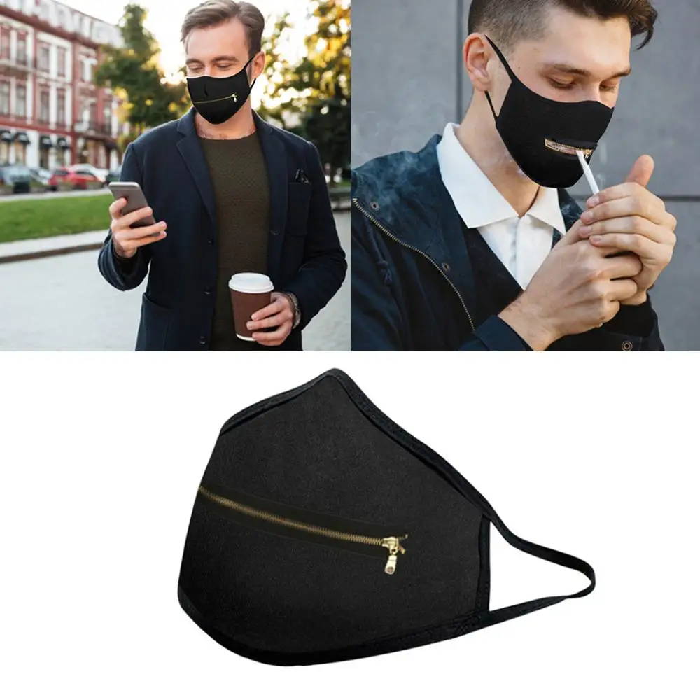 Индивидуальная Регулируемая Золотая маска на молнии для рта Пылезащитная