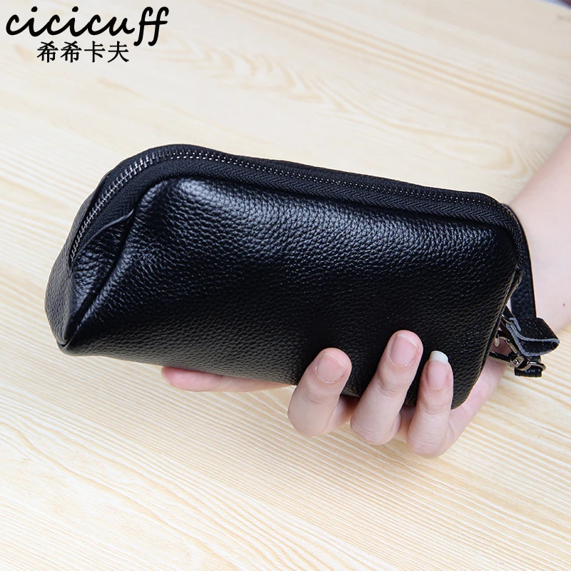 Кошелек из натуральной кожи для женщин мягкий длинный бумажник на молнии