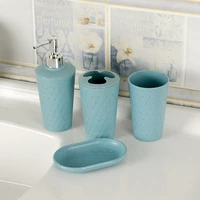 4pcsset bathroom accessories set wheat straw inlcude toothbrush holder set tumbler soap dish soap dispenser
