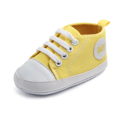 Model 2-Yellow Baby Новые Детские парусиновые Кроссовки для новорожденных, спортивная обувь для маленьких мальчиков и девочек, детские, с мягкой подошвой, Нескользящие, для первых шагов 0-18 месяцев - Цвет: Model 2-Yellow Baby