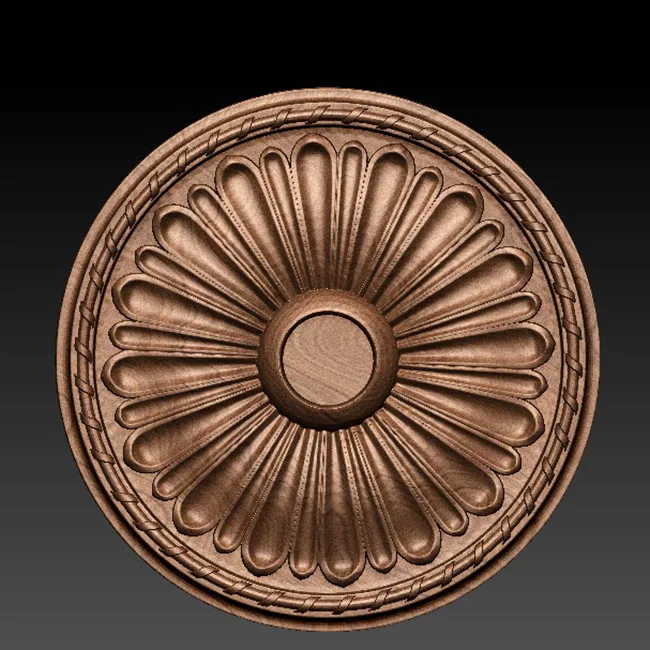 Декоративная круглая Цветочная 3D модель рельефом для фрезерного станка с ЧПУ