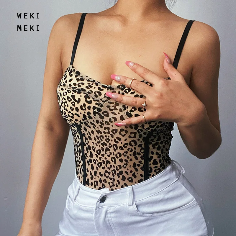 

Sexy Woman Leopard Bodysuits Summer Polyester Mesh Skinny Hollow Out Bodysuits for Women 22618P 5.24