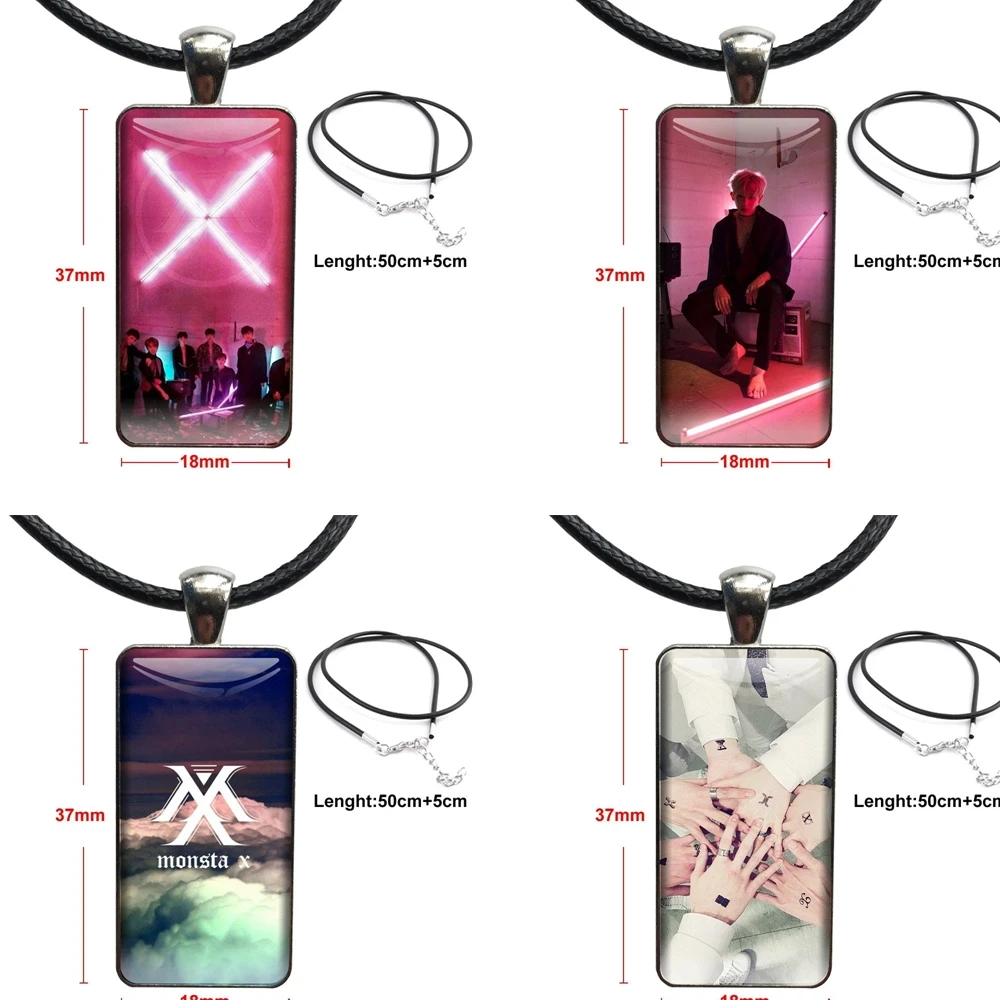 Monsta X Band для женщин стеклянный чокер с кабошоном подвеска из искусственной стали