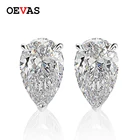 Серьги-гвоздики женские из серебра 925 пробы, AAAAA + в виде капли, циркониевое пробы