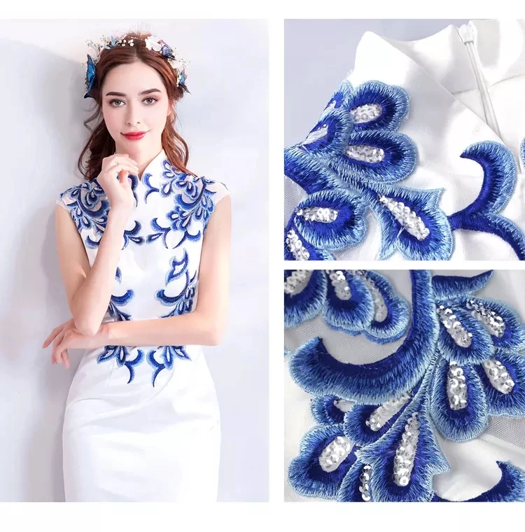 4 шт./лот зеленые вышитые кружевные нашивки Ремесло Материал Аппликация DIY шитье