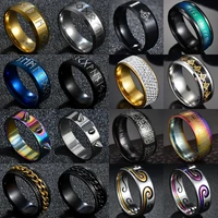 fashion mood rings set engagement lovers stainless steel ring for women ladies party wedding jewelry scripture rings wholesale