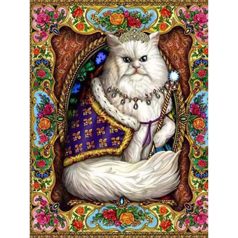 5D алмазная живопись Мультяшные животные полная круглая Алмазная мозаика кот