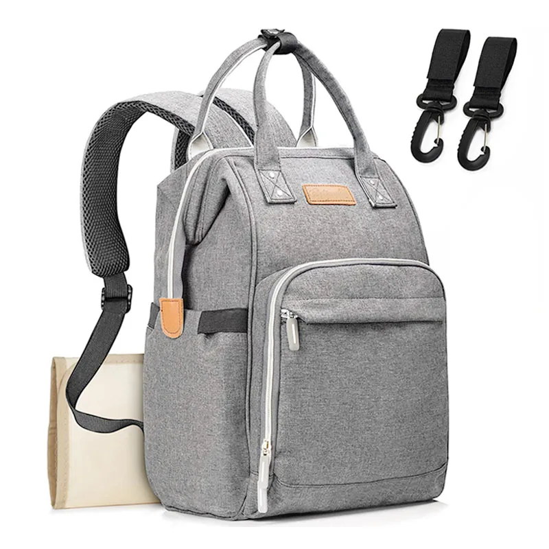 M27-light grey Модная сумка для подгузников для мам, Большая вместительная сумка для подгузников, дорожный рюкзак для кормления, сумка для ухода за ребенком, женская модная дорожная сумка - Цвет: M27-light grey