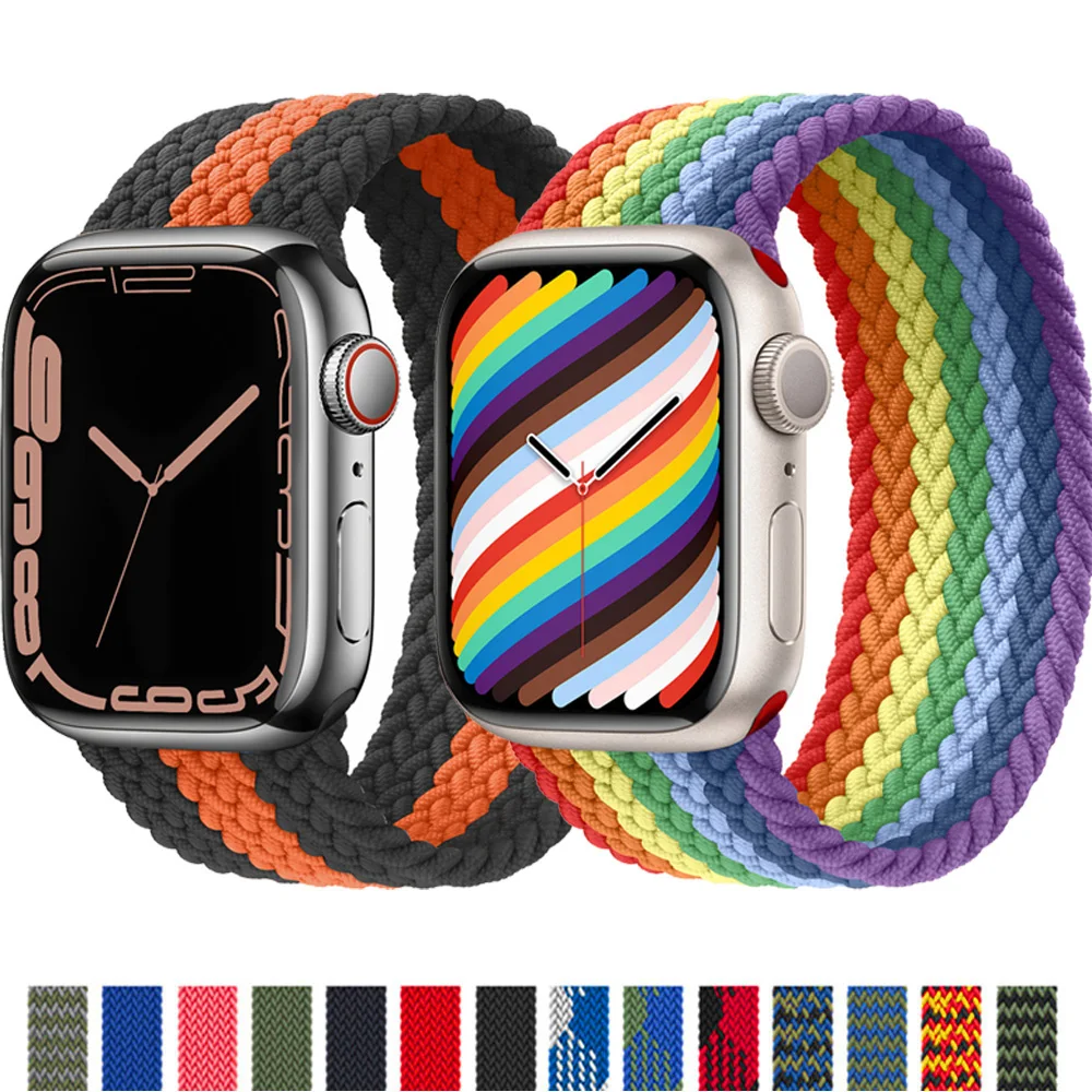

Strap For Apple Watch band 44mm 40mm 45mm 41mm 42mm 38mm Nylon Elastic belt Bracelet iWatch serie 3 4 5 SE 6 7 Strap