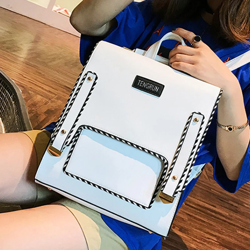 Модные черные Большие водонепроницаемые кожаные рюкзаки с защитой от кражи для