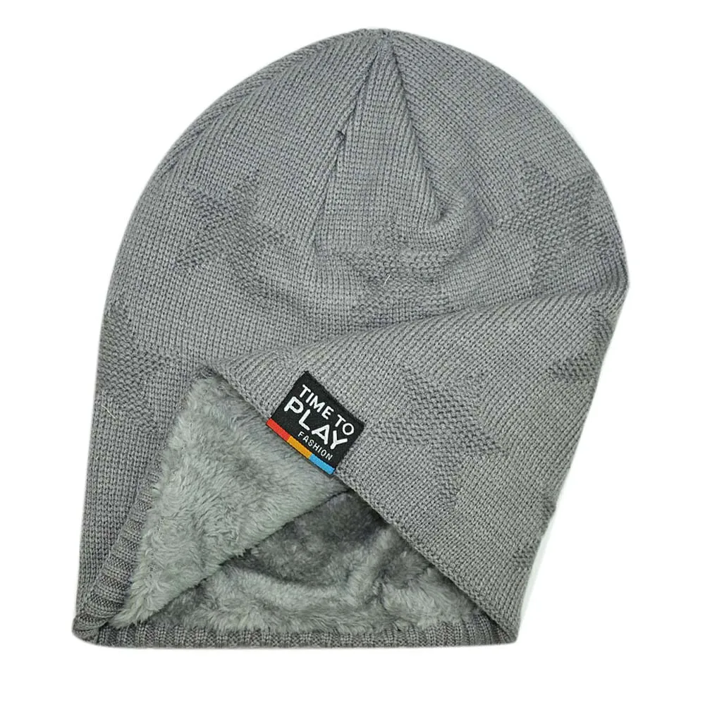 Новинка 2019 Мужская зимняя шапка плотные флисовые вязаные шапки с акриловой
