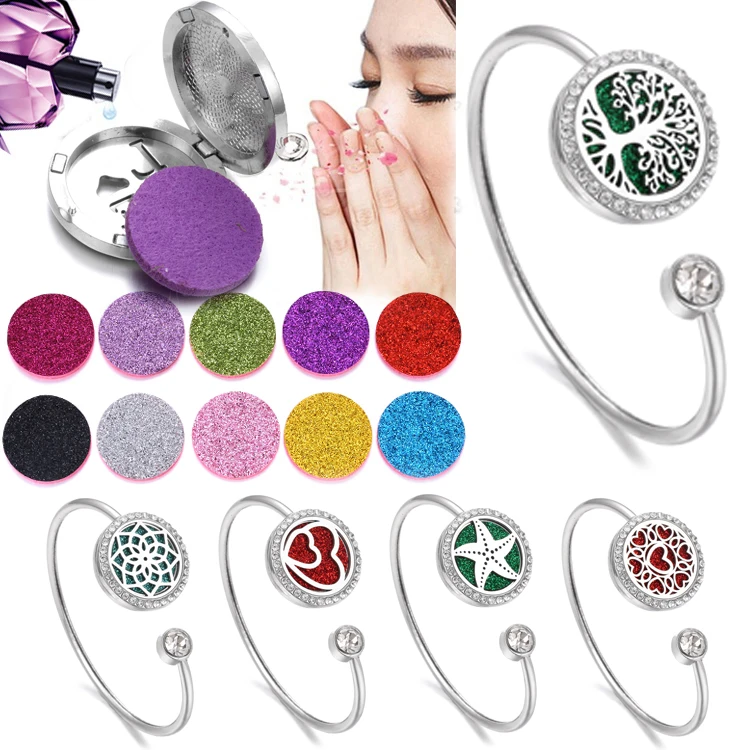 Новый браслет для ароматерапии из нержавеющей стали Арома диффузор медальоны