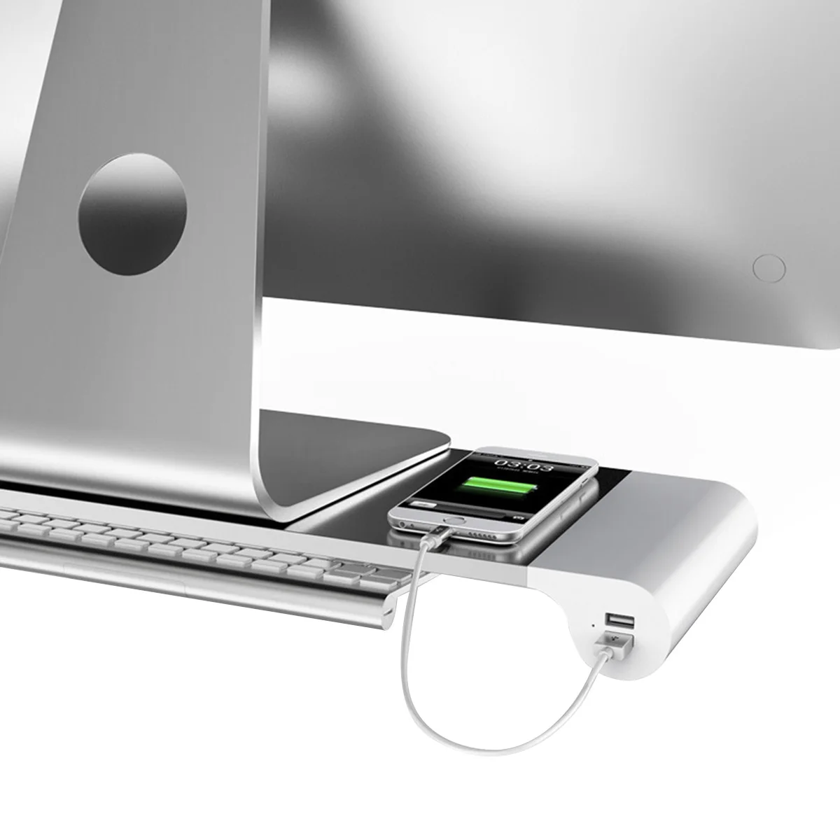 Подставка для монитора из алюминиевого сплава компьютера 4 USB порта|Кронштейны