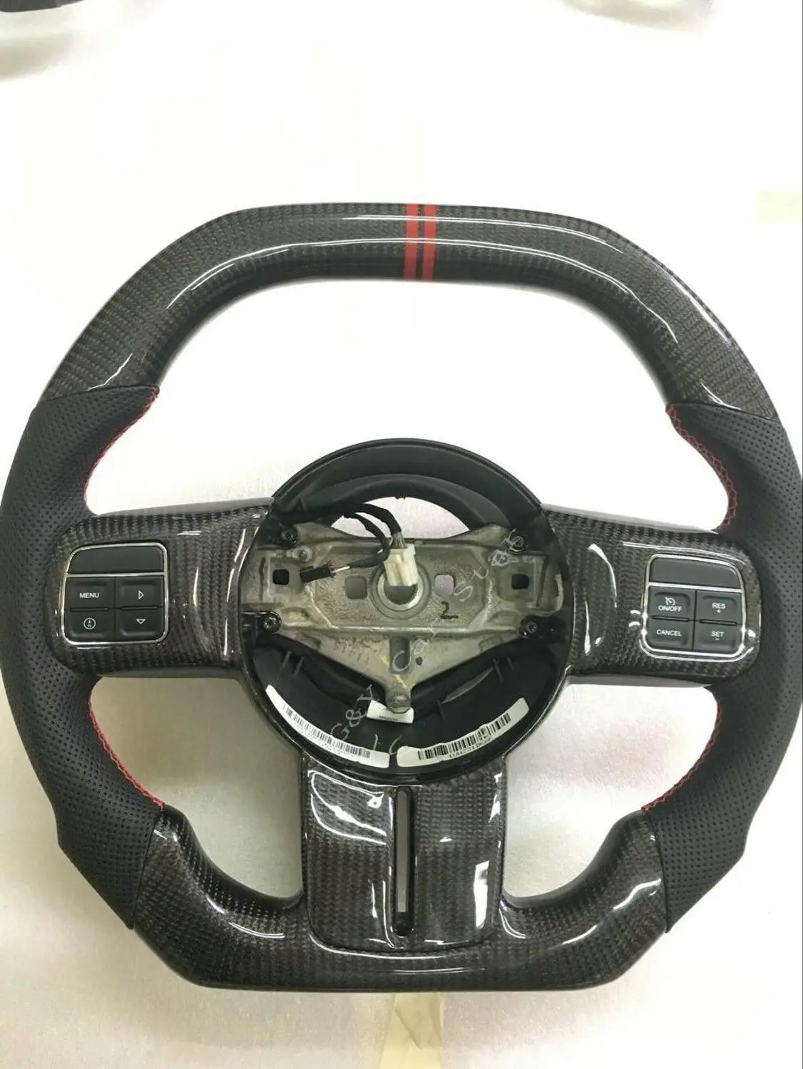 Flat Bottom Top Carbon Fiber/Leather Car Steering Wheel For Jeep Wrangler | Автомобили и мотоциклы
