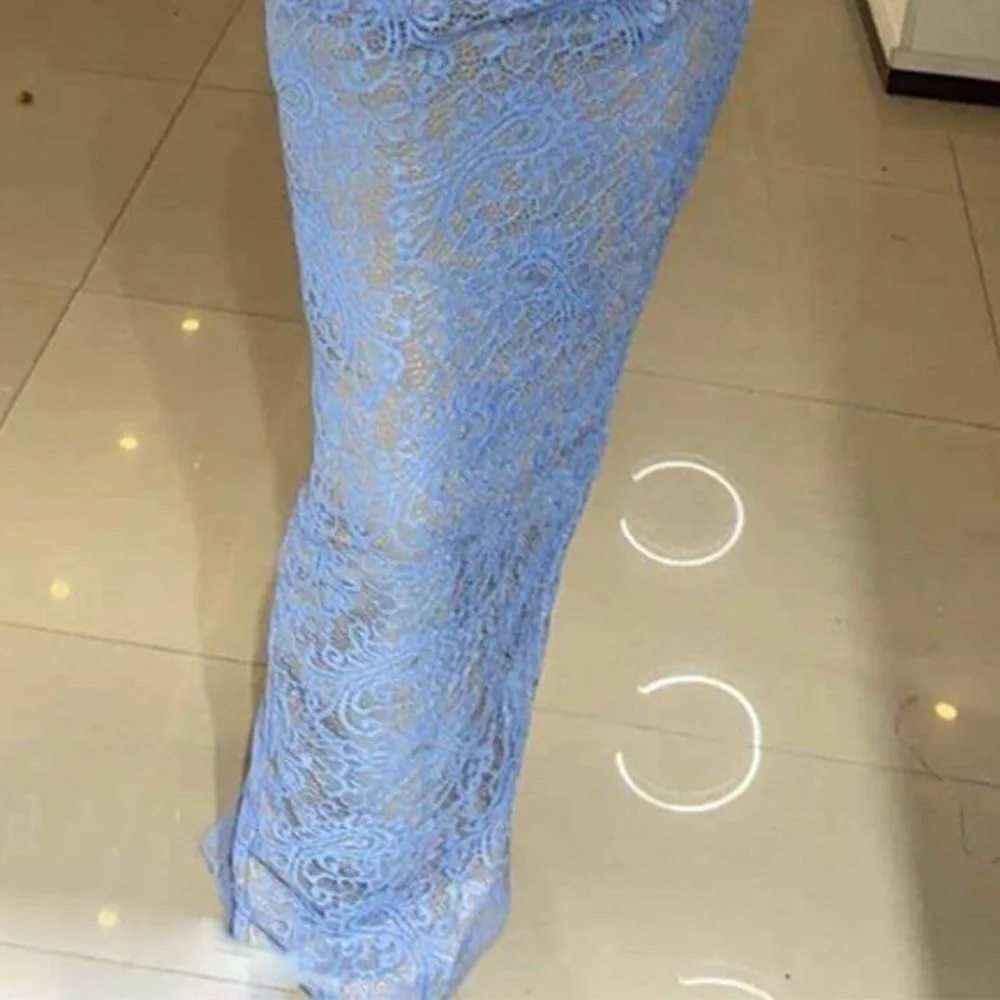 Сетчатое женское облегающее платье с пышными рукавами соблазнительное длинное