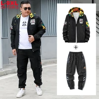 plus size 7xl 8xl 9xl loose oversized sportswear suit tracksuit men jacket sets mens sports cargo pants tracksuits 2 piece set