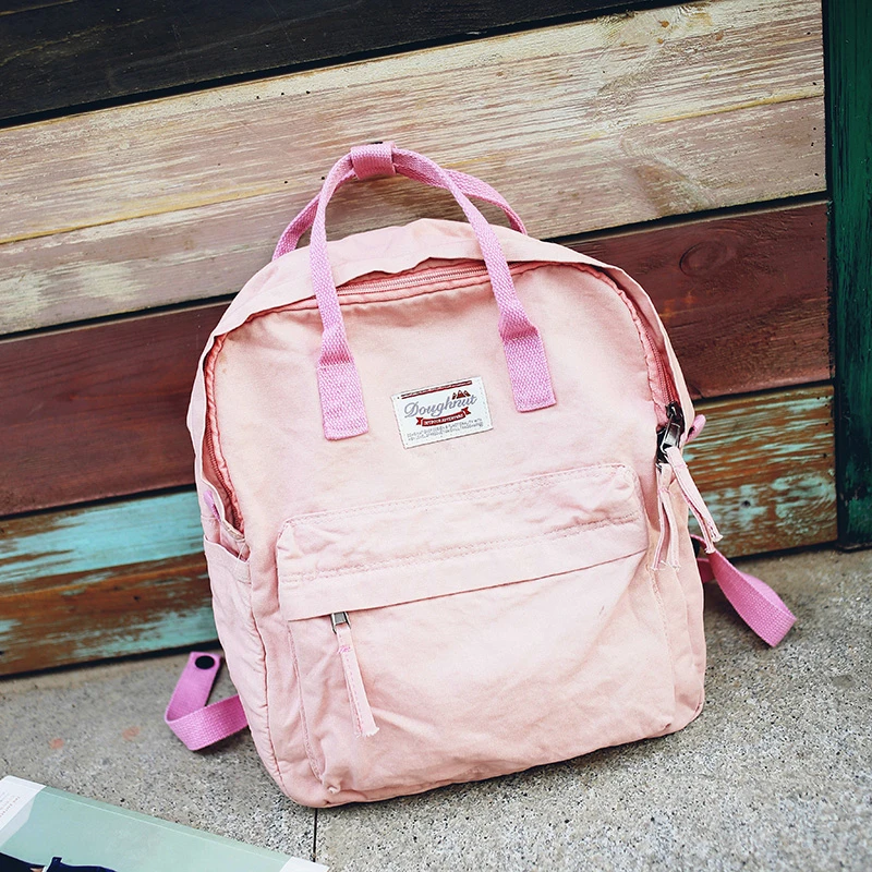 WEIXIER женский холщовый школьный студенческий однотонный рюкзак высокого качества