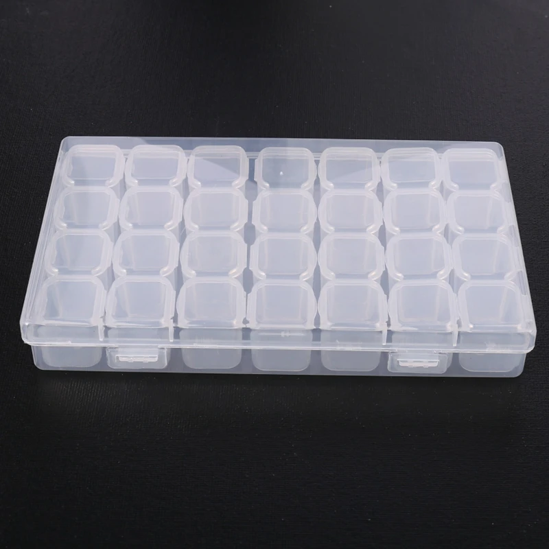 

28 Grids Plastic Storage Box Jewelry Beads Storage Case Transparent Compartment Medicine Box Organizer Adjustable Organizer