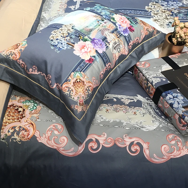 Роскошный Европейский богемский Стиль печать 80S Египетский хлопок дворец