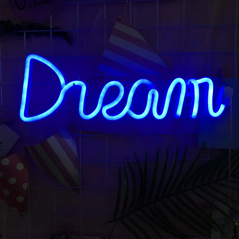 Неоновая вывеска Dream светодиодный светодиодная неоновая с буквами настенный