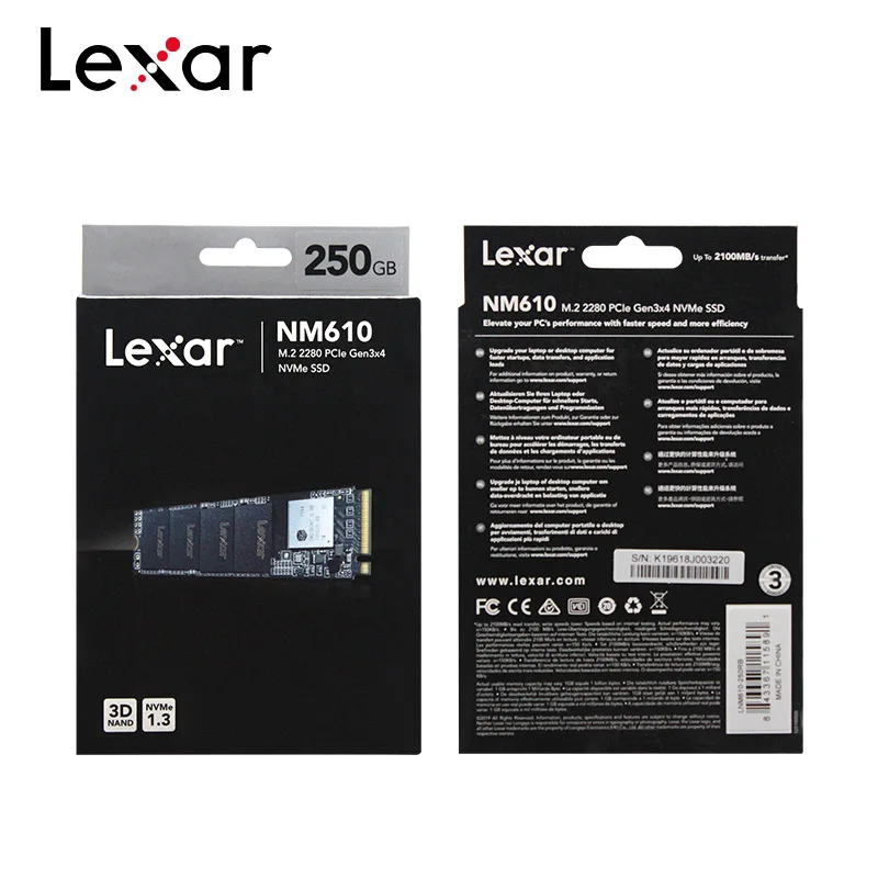 

Lexar NM610 SSD 250GB 500GB M.2 2280 NVMe High Speed Internal Solid State Disk Hard Drive 1TB For Laptop Desktop