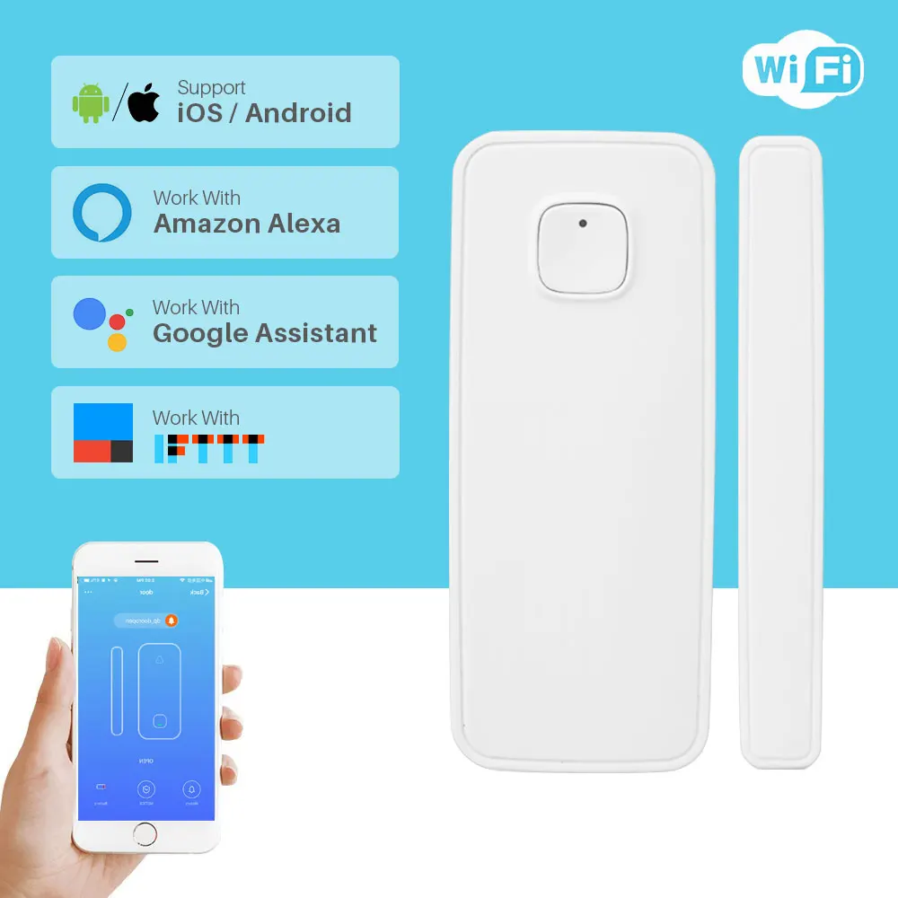 Беспроводной WiFi дверной сигнализатор датчик окна детектор умный дом