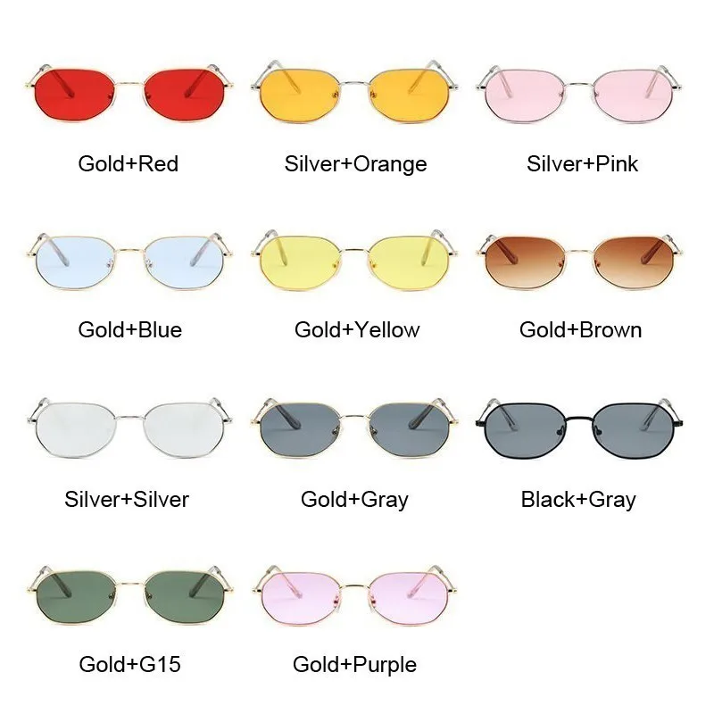 2020 New Red Brand Designer Vintage Oval Sunglasses Woman Retro Clear Lens Eyewear Square Sun Glasses For Female Male UV400 images - 6