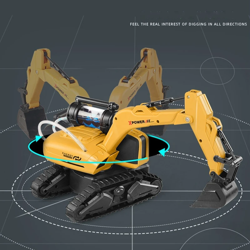 

LENENG F2 Simulation Diecast Excavator Metal Model Construction Intelligent Engineering Vehicle Gesture Remote Control Kids Toy