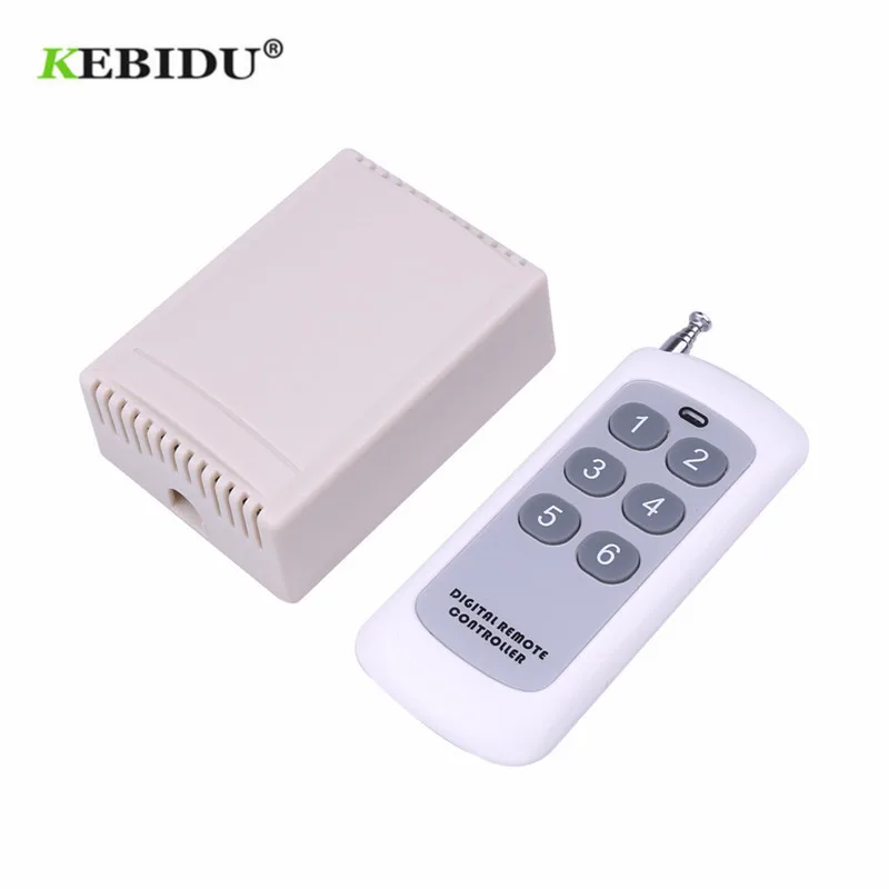 KEBIDU 433 мгц радиочастотный пульт дистанционного управления переключатель + 6