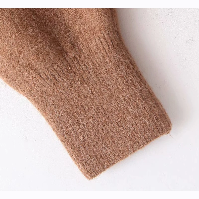 Повседневный Коричневый женский свитер 2019 Весна-Осень Новая мода Водолазка