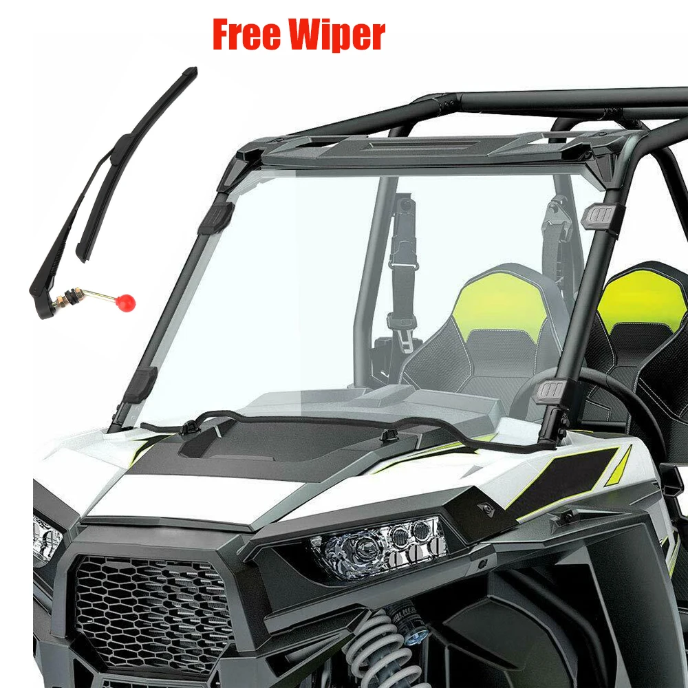 UTV полный лобовое стекло w/ стеклоочиститель для Polaris RZR 1000 XP 4 1000- 1/4 толстые ударопрочность