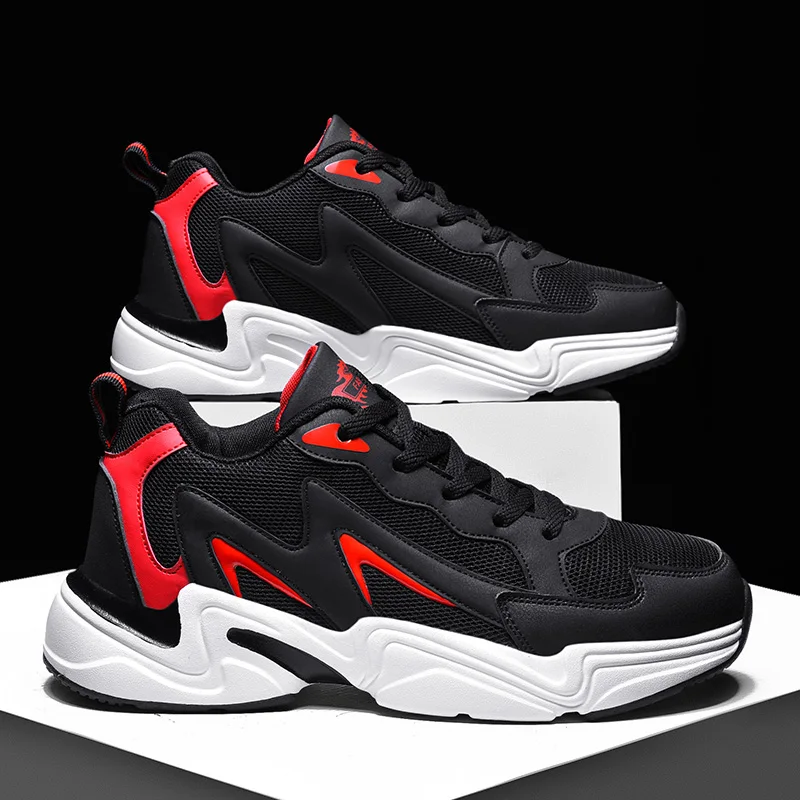 

Мужские кожаные кроссовки, на воздушной сетчатой подошве, повседневные, весенние, большого размера 45