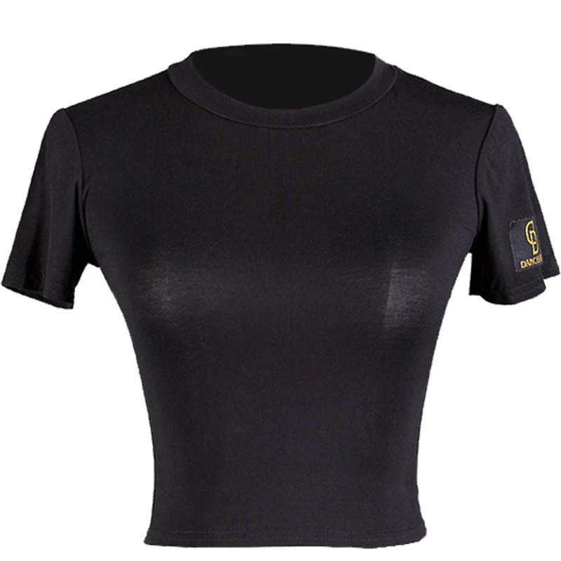 

Latin Dance Tops Women Adult Short Sleeve Black/Red Practice Clothes Professional Rumba Tango Clothing Samba Salsa Shirt DWY5284