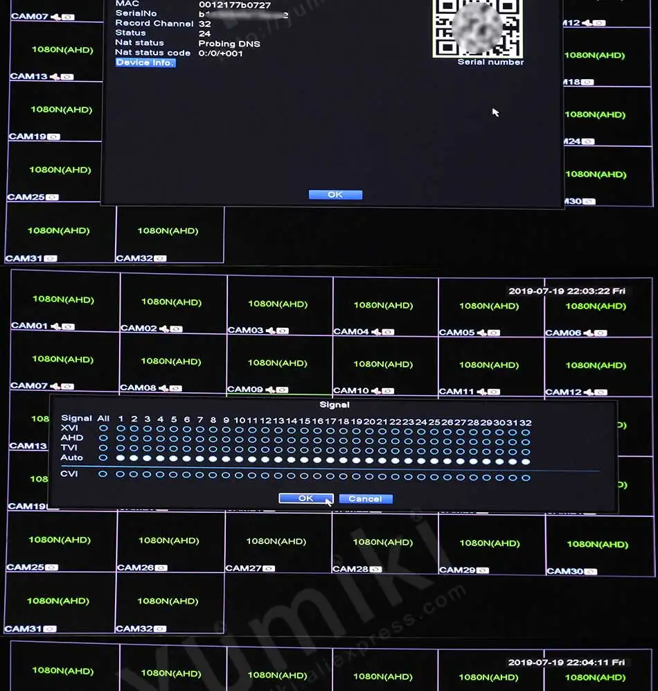 32ch 1080N DVR 6 в 1 коаксиальный CVI TVI AHD видеорегистратор системы Гибридный NVR для AHD 8CH IP поддержка USB, wifi XMEYE