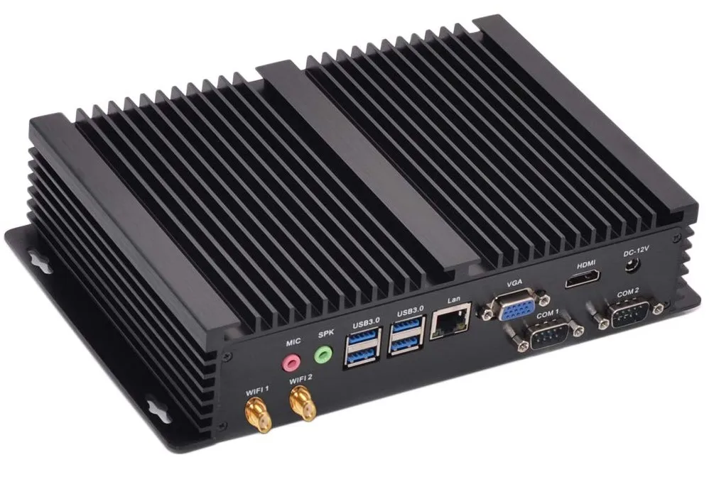 Причастником I3 Мини компьютер безвентиляторный мини ПК Windows 10 Core i3 5005U i5 4200U i7 4500U i3 7100U 2* RS232 промышленный ПК Прочный ПК