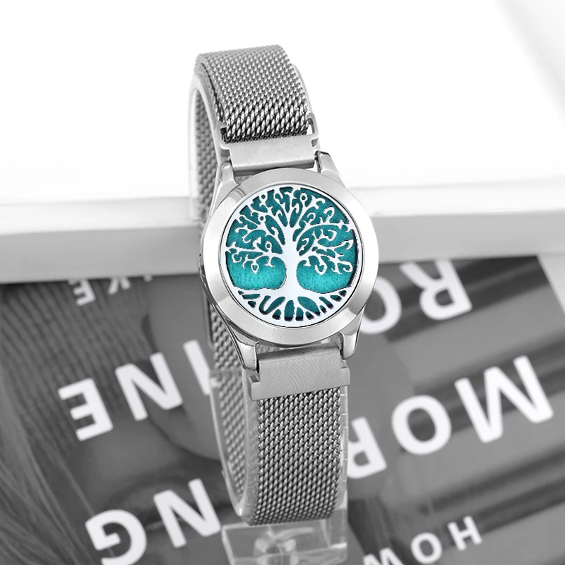 Aromatherapy Diffuser Bracelet Charm Mesh Stainless Steel Cuff Bangle Adjustable Bracelets Men Women Simple Watch Strap | Украшения и