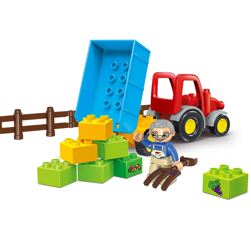 Конструктор Счастливая Ферма Крупные строительные блоки фигурки животных Duploed