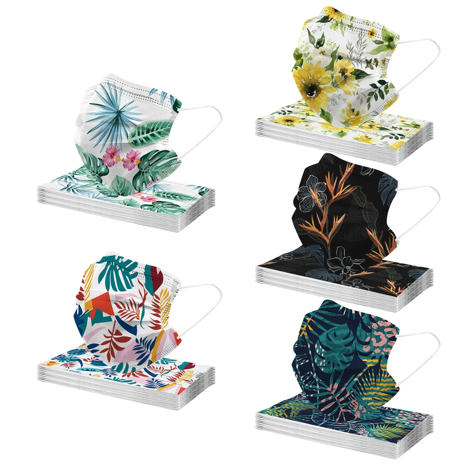 50 шт. летние маски для лица взрослых 3 слоя | Тематическая одежда и униформа