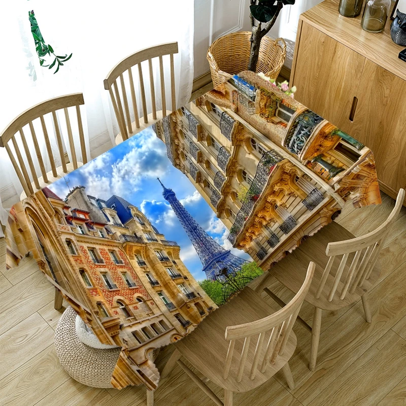 3D Художественная архитектурная Узорчатая пылеотталкивающая скатерть