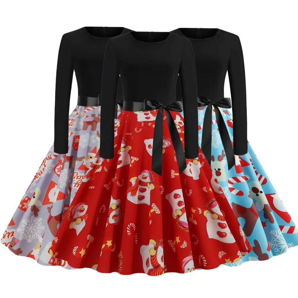

Women Dress 2021 Stylish Christmas Design Casual Dress Casual Dress Vintage Positioning Printing
