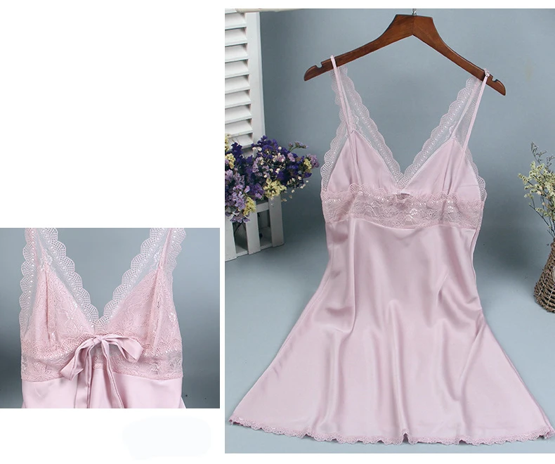 

White Sexy Womens Sleep Robe V-Neck Sleeveless Sleepwear Flower Summer Lady Home Wear Nightgown Bath Gown Sleepshirts