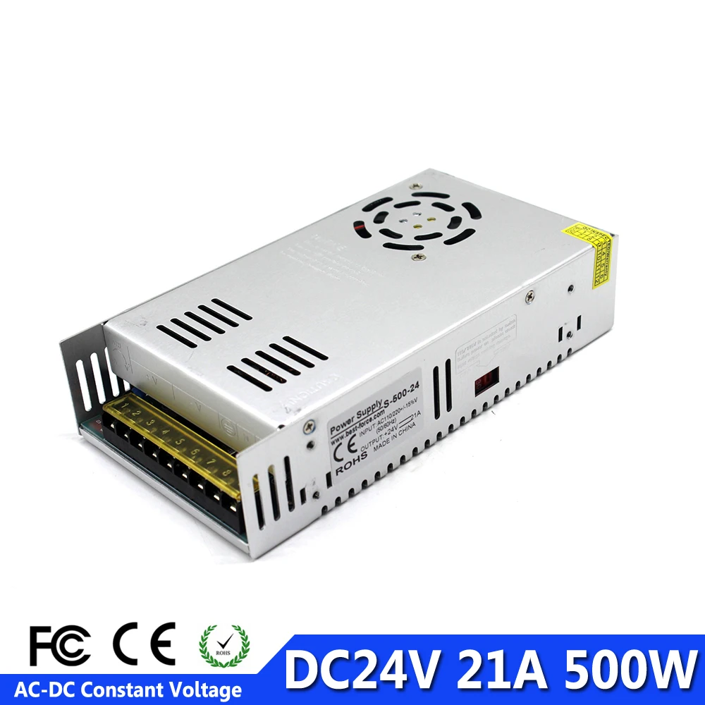 Импульсный источник питания 24В 21А 500W один выход вход LED Трансформатор 220В 110В