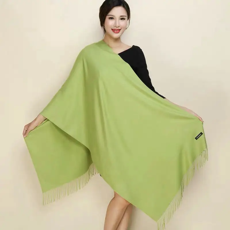 

Cashmere Padded Warming Scarf Fashion Large Shawl and Wraps Women's Long Scarves Double-Sided Tassel Scarfs for Ladies Winter