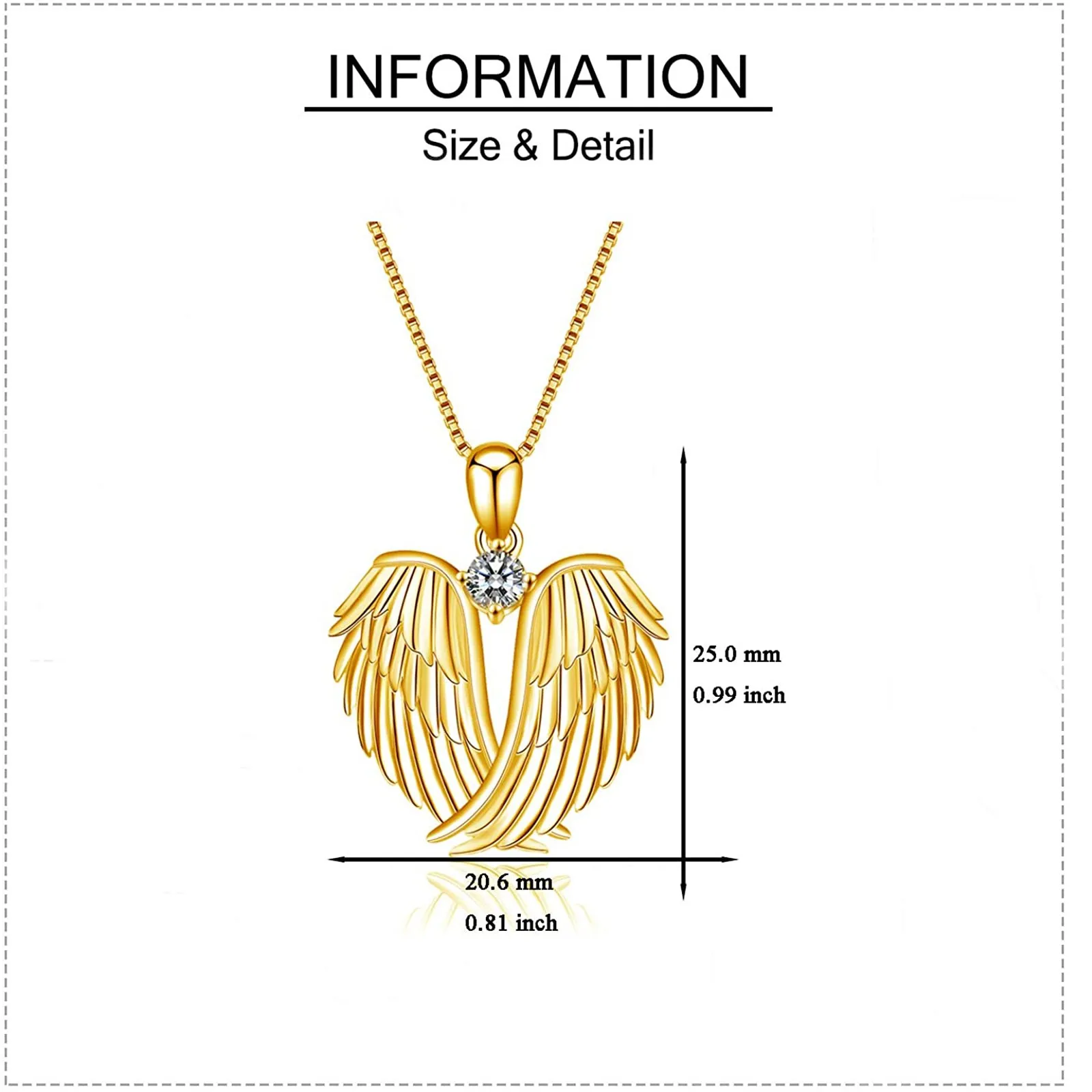 

New Love Heart Wings Pattern Pendant Necklace Elegant Whisper Angel Necklace Women Family Lover Jewelry Accessories 2021 #463