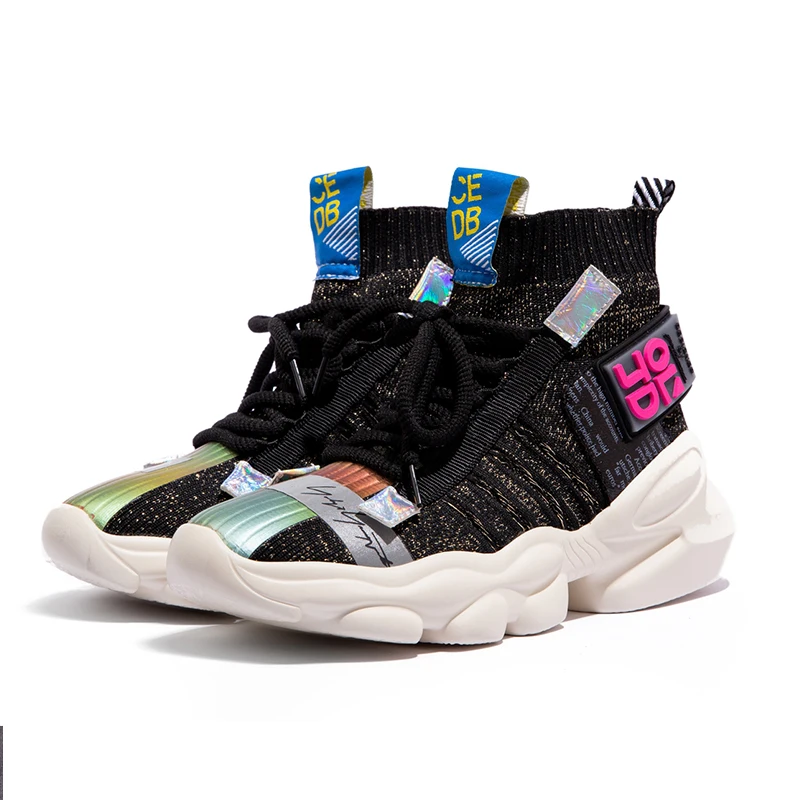 Lucyever/2020 г. Осенние женские ботильоны сетчатые кроссовки большие размеры 35-42 носки