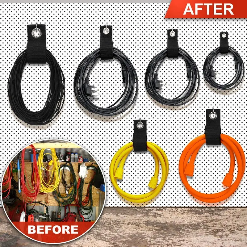 

Heavy Duty Storage Straps Extension Cord Holder Organizer Adjustable Cable Tie Strap Holder for Cables,Hoses,Shop,Home