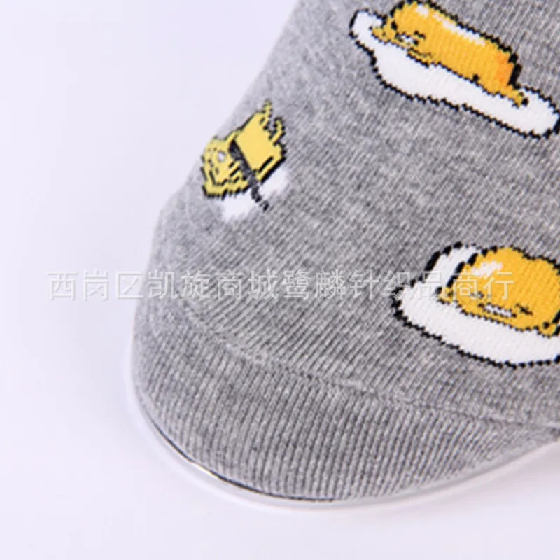 Носки с рисунком аниме Gudetama, новинка, винные, белые, хлопковые, художественные, короткие носки милые забавные, унисекс, grappige sokken chaussette femme