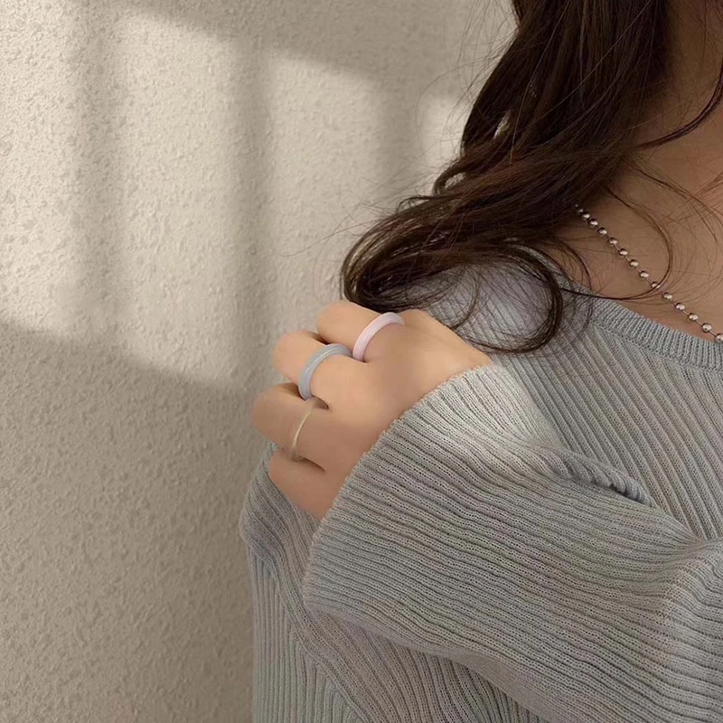 Кольцо на палец женское в Корейском стиле романтическое модное акриловое кольцо