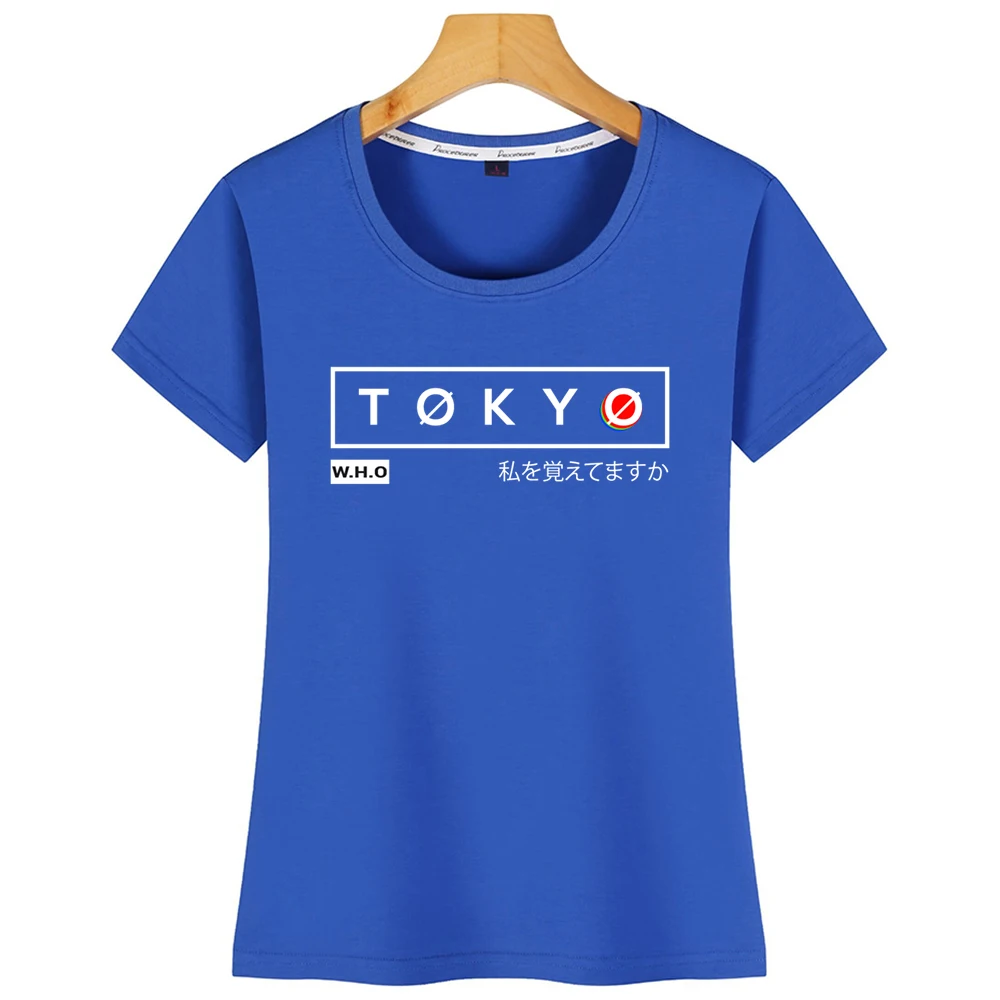 Топы футболка женская в Токийском стиле с надписями Remember Me In Japanese Humor короткая |