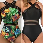 Женские сетчатые костюмы для плавания Micendy 2021, привлекательные Летние Цветочные Лоскутные костюмы для плавания, пляжные кружевные цельные костюмы для плавания